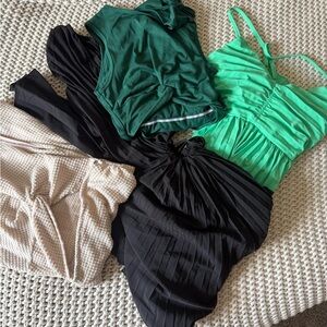 Green and Black Women's Dresses